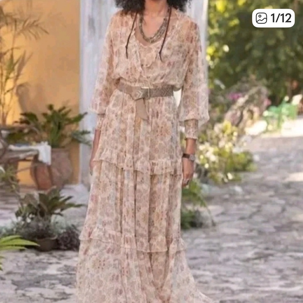 Sundance Wild Desert Bloom Maxi 2piece Dress in Soft Pink  Sz S NWOT. So pretty!